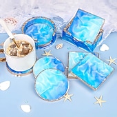 cheap Photobooth Props-Crystal Drop Adhesive Diy Epoxy Resin Square Coaster Box Circular Coaster Box Storage Box Silicone Mirror Mold