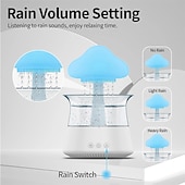 cheap Smart Lights-MushroomLED Smart Light Clouds Rain Humidifier Aromatherapy Colorful Lights Usb Connection Meditation Oil Zen Diffuser Night Light