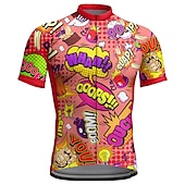 cheap Men's Jerseys-Men's Cycling Jersey Graphic Letter &amp; Number Funny Short Sleeve Bike Jersey Top with 3 Rear Pockets Mountain Bike MTB Road Bike Cycling Quick Dry Reflective Strips Back Pocket Moisture Wicking Sports