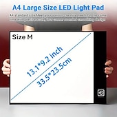 abordables 123496-LED lumière pad artiste boîte à lumière table traçage planche à dessin pad diamant peinture outils de broderie ultra mince a4 a3 a5 taille