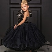 preiswerte Partykleider-Partykleid für Kinder, Mädchen, einfarbig, ärmellos, Leistung, Mesh, Prinzessin, süßes Mesh-Etuikleid in der Mitte der Wade, Tüllkleid, Sommer, Frühling, Herbst, 2–12 Jahre, Blau