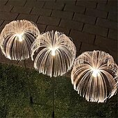 halpa Maisemavalot-2kpl värikäs kaltevuus aurinkokuitu meduusavalo - voikukan led polku puutarhatunnelmakoristelu, vedenpitävä ulkonurmikon ja pihan värivalo