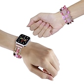 economico Cinturini per Apple Watch-Braccialetto di gioielli Compatibile con Cinturino dell&#039;Apple Watch 38mm 40mm 41mm 42mm 44mm 45mm 49mm Da donna Con perline Due toni Perline Cinturino di ricambio per iwatch Series Ultra 8 7 6 5 4 3