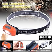お買い得  ヘッドライト-ledヘッドランプ 充電式 インダクションセンサー 防水 ヘッドライト 懐中電灯 超軽量 ランプ本体 サイクリング キャンプなどに使用 shustar