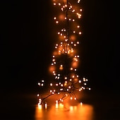 baratos Luzes de fio USB-Firecracker Fairy String Lights USB Powered Guirland Light com controle remoto à prova d&#039;água para decoração de festa de acampamento de casamento 3m 100led/6m 200led