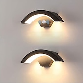abordables luces de pared al aire libre-lámpara led de pared para exteriores 24w con sensor de movimiento ip65 control de luz a prueba de agua adecuado para baño garaje cerca cubierta patio ac85-265v