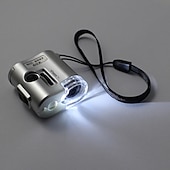 cheap Microscopes &amp; Endoscopes-Mini Pocket 60X Microscope Magnifier Glass Jeweler Loupe with LED UV Light