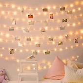tanie Łańcuchy świetlne baterii-Lampki świetlne LED Oświetlenie Fotograficzne USB LED Bajkowe Lampki Zasilane Baterią Girlanda do Sypialni Domu na Imprezę Ślubną Dekoracja
