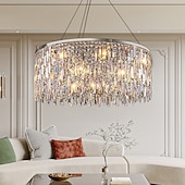 preiswerte Kronleuchter-Licht Luxus Wohnzimmer Kronleuchter neue moderne einfache runde Licht Luxus Kristalllampe Designer Wohnatmosphäre Restaurant Kronleuchter