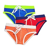 billiga Herrarnas simshorts-Herr Badkläder Badshorts Shorts Simkort Färgblock Komfort Andningsfunktion Utomhus Dagligen Utekväll Sport Hawaiisk Rubinrött Blå