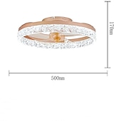 economico Ventilatore da soffitto con luci-ventilatori a soffitto a led con luci lampadari di cristallo dimmerabili con telecomando 20 &quot;lampada da soffitto a incasso lampadario in metallo camera da letto soggiorno