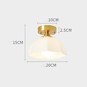 preiswerte Unterputzmontage &amp; Halbbündige Montage-LED-Deckenleuchte 20cm geometrische Formen Einbauleuchten Glas Kupfer künstlerischer Stil formaler Stil Deckenleuchte für Korridor 110-240V