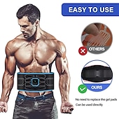ieftine Aparat de Masaj-EMS stimulator muscular centura de slăbit corporală abdominală, antrenor electric inteligent pentru abs, braț, talie, pierdere în greutate, centură de vibrații de fitness