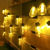 Недорогие Питание от солнечной энергии-Солнечные фейерверковые гирлянды 7М 30LED водонепроницаемые уличные огни для сада вечеринки на свадьбе декор для патио балкона атмосферные огни ландшафта