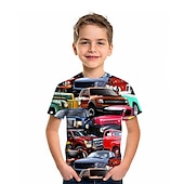 cheap Boy&#039;s 3D Sports &amp; Game-Boys 3D Graphic Car 3D Print T shirt Tee Short Sleeve 3D Print Summer Active Fashion Cool Kids 3-12 Years