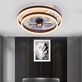 abordables Ventilateurs de plafond lumineux-ventilateurs de plafond avec lumières avec télécommande conception d&#039;anneau 19,5 &quot;ventilateur de plafond intérieur encastré à profil bas intelligent 3 couleurs 6 vitesses réversible