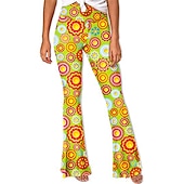 halpa Pohjat-Retro / vintage 1960 luku 1970 luku Housut Bell Bottom Housut Leveälahkeiset housut Hippi Naamiaispuku Naisten Arki-asut Tyttöjen polttarit Pride-paraati Aikuisten Housut