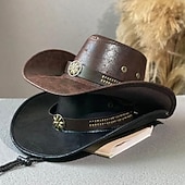 cheap Wild West-18th Century 19th Century State of Texas Cowboy Hat West Cowboy Ameirican Fancy Dress Men's Women's Bachelorette Party Adults' Hat