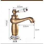 cheap Classical-Vintage Bathroom Sink Mixer Faucet, Monobloc Washroom Basin Taps Single Handle One Hole Deck Mounted, Mono Retro Style Water Taps Hot and Cold Hose