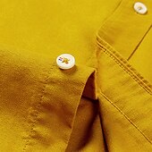 cheap Men&#039;s Oxford Shirts-Men&#039;s Chinese Collar Shirt Mandarin Collar Shirt Dress Shirt Oxford Shirt Collarless Shirt Plain Wedding Outdoor Sea Blue White Yellow Navy Blue Long Sleeve Stand Collar Spring &amp;  Fall Clothing