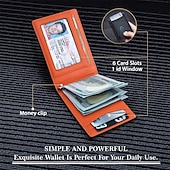 cheap Card Holders &amp; Cases-Fold RFID Blocking Wallet With Money Clip,Minimalism Credit Card Holder For Men And Women