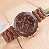 abordables Relojes de Cuarzo-Reloj de cuarzo de moda para mujer, reloj minimalista de tendencia para estudiantes, relojes de silicona de gelatina, regalos para niñas, reloj femenino