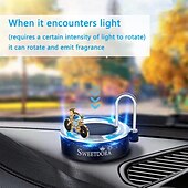 cheap Car Pendants &amp; Ornaments-Solar-Powered Car Fragrance Instrument with Creative Bicycle Rotating Decoration Unique Car Fragrance Gift