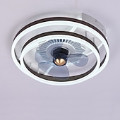 abordables Ventilateurs de plafond lumineux-ventilateurs de plafond avec lumières avec télécommande conception d&#039;anneau 19,5 &quot;ventilateur de plafond intérieur encastré à profil bas intelligent 3 couleurs 6 vitesses réversible