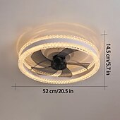 preiswerte Deckenventilator-Leuchten-Deckenventilator mit Lichtern 19,7 &quot;dimmbare LED 3 Farben 6 Geschwindigkeiten Timing Wendeflügel mit Fernbedienung, Haushaltsventilator-Kronleuchter, flacher Deckeneinbau-Deckenventilator für den