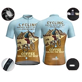cheap Men's Jerseys-Men's Cycling Jersey Graphic Letter &amp; Number Funny Short Sleeve Bike Jersey Top with 3 Rear Pockets Mountain Bike MTB Road Bike Cycling Quick Dry Reflective Strips Back Pocket Moisture Wicking Sports