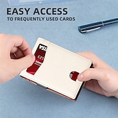 economico porta carte e custodie-Portafoglio portacarte in fibra di carbonio con chiusura magnetica protezione multi carte di credito per donne e uomini