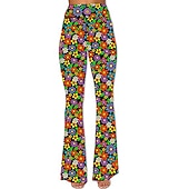 abordables Fondos-Retro Antiguo Años 60 Años 70 Pantalones Canguelo Los pantalones de campana Hippie Disfraz Mujer Ropa Cotidiana Desfile del orgullo Mes del Orgullo Adulto Pantalones
