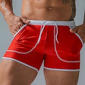 economico Costumi da Bagno per Uomini-Per uomo Costumi da bagno Pantaloncini da mare Boxer da mare Pantaloncini da bagno boxer Pantaloncini Tasche Liscio Comfort Traspirante Esterno Giornaliero Per uscire Sportivo Hawaiano Nero Rosso