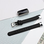 billige Fitbit klokkebånd-Reim til Smartklokke Kompatibel med Fitbit Luxe Ekte lær Smartklokke Stropp Justerbar Kvinner menn Sportsrem Erstatning Armbånd