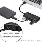 economico Hub USB-Hub USB 3.0 a 4 porte con interruttori di alimentazione a LED individuali Splitter di trasferimento compatibile con hub dati portatile