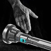 Недорогие тактические фонари-большой новый фитиль сильный свет фонарик usb перезаряжаемый тактический охотничий фонарик встроенный аккумулятор свет светодиодный фонарик
