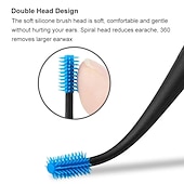 cheap Personal Care &amp; Health-2pcs Double-Sided Earpick Soft Silicone Spiral Rotating Ear Wax Cleaner Ears Remover Clean Tool Spiral Design