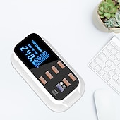 رخيصةأون شواحن لاسلكية-8USB للهاتف المحمول سريع الشحن شاشة رقمية QC3.0 فلاش شحن سريع متعدد الوظائف PD شحن سريع شاحن متعدد المنافذ مع شاشة عرض
