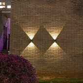 billige Vegglamper til utendørsbruk-2 stk solcellevegglampe 2 moduser belysning utendørs vanntett opp og ned lysende belysning hagedekorasjon solcellelys trappegjerde solar landskapslys
