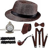 ieftine Accesorii și altele-Anii 1920 Ținute Set accesorii Bărbați Halloween Petrecerea Burlăcițelor Festival Cravată Pălărie Toate Sezoanele