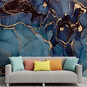 Χαμηλού Κόστους Ταπετσαρία-δροσερές ταπετσαρίες μπλε ταπετσαρία τοίχου τοιχογραφία αφηρημένη μαρμάρινη επένδυση τοίχου αυτοκόλλητο ξεφλούδισμα και ραβδί αφαιρούμενο pvc/υλικό βινυλίου αυτοκόλλητο/συγκολλητικό απαιτείται