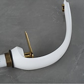 cheap Classical-Bathroom Sink Mixer Faucet, Single Handle One Hole Washroom Basin Taps Chrome Finish Bathroom Faucet with Hot and Cold Water Hose