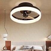 cheap Ceiling Fan Lights-Ceiling Fans with Lights Flush Mount Low Profile Indoor Ceiling Fan,15.7&quot; /19.6&quot; Dimmable Bladeless Ceiling Fans with Remote Control,Smart 3 Colors 6 Speeds Reversible