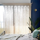 ieftine Perdele macrame și șir-draperii boho macrame perdea usi glisante țesute tapiserie boemă decor, intimitate perdea exterioară, decor nuntă pe terasa, separator de cameră pentru pergolă, foișor, balcon, verandă