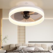 cheap Ceiling Fan Lights-Ceiling Fans with Lights Flush Mount Low Profile Indoor Ceiling Fan,15.7&quot; /19.6&quot; Dimmable Bladeless Ceiling Fans with Remote Control,Smart 3 Colors 6 Speeds Reversible