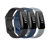 baratos Pulseiras de relógio Fitbit-3 pacotes Pulseira de Smartwatch Compatível com Fitbit Inspire 3 Inspire 2 / Inspire HR / Inspire Silicone Relógio inteligente Alça Impermeável Ajustável Mulheres Homens Pulseira Esportiva