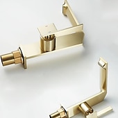 cheap Classical-Waterfall Bathroom Sink Mixer Faucet Brass, Single Handle Washroom Basin Taps One Hole Faucets with Hot and Cold Hose, Waterfall Spout Brass Bathroom Tap Chrome Black Gold Grey