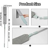 economico spazzolone-Detergente per polvere 1pc, spolverino in microfibra, artefatto per la pulizia della polvere a fessura retrattile, pennello in microfibra a manico lungo