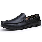 halpa Rento-miesten vapaa-ajan nahkahousut käsin ommeltuilla yksityiskohdilla – mukavat slip-on kengät ajamiseen, kävelyyn ja jokapäiväiseen käyttöön