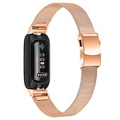 baratos Pulseiras de relógio Fitbit-Pulseira de Smartwatch Compatível com Fitbit Inspire 3 Inspire 2 / Inspire HR / Inspire Aço Inoxidável Relógio inteligente Alça Ajustável Com Transparência Mulheres Homens Pulseira Estilo Milanês